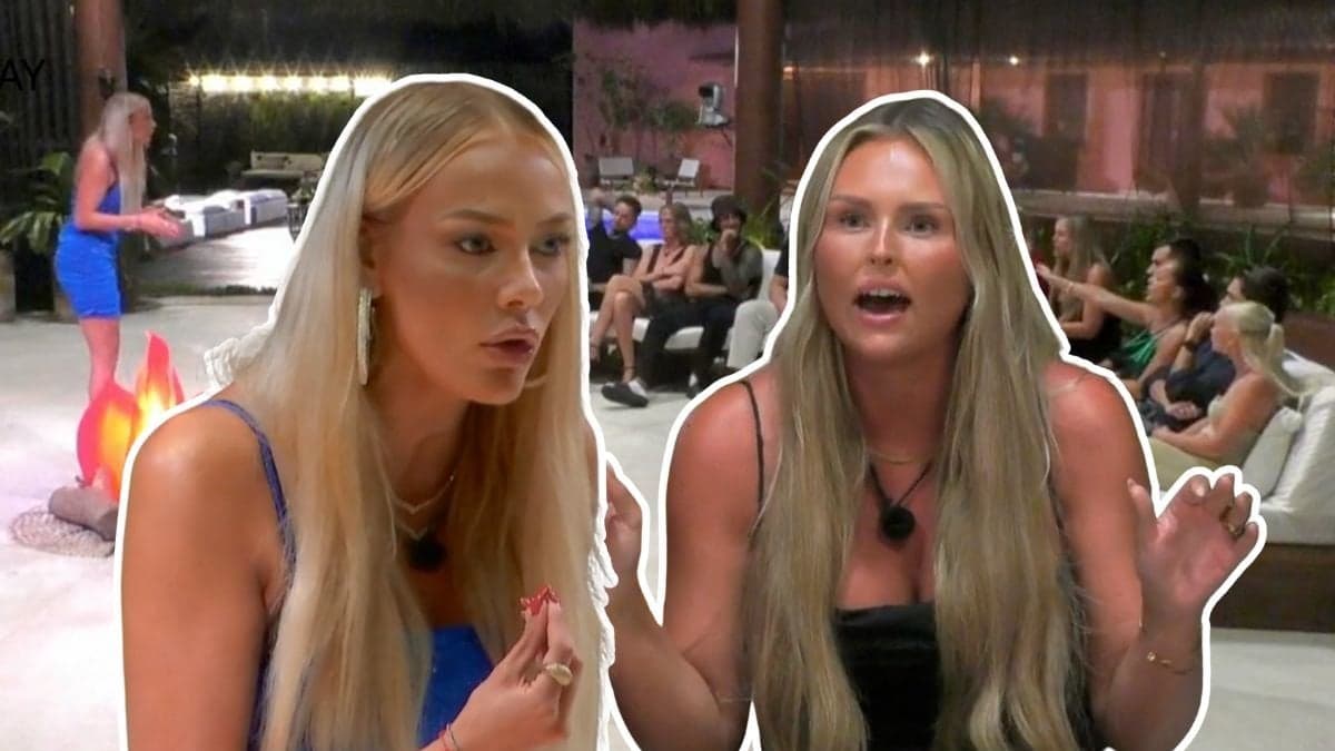 Moa Melin och Emelie Svensson bråkar i Paradise Hotel