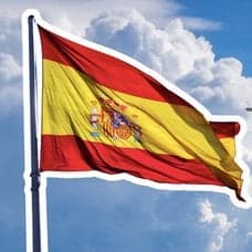 Spaniens flagga och ett flygplan