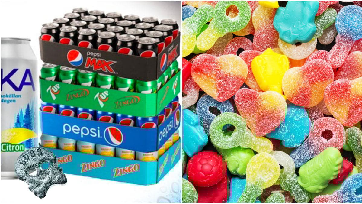 Godis i storpack.