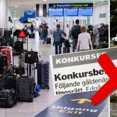 Flygplats och resenärer.
