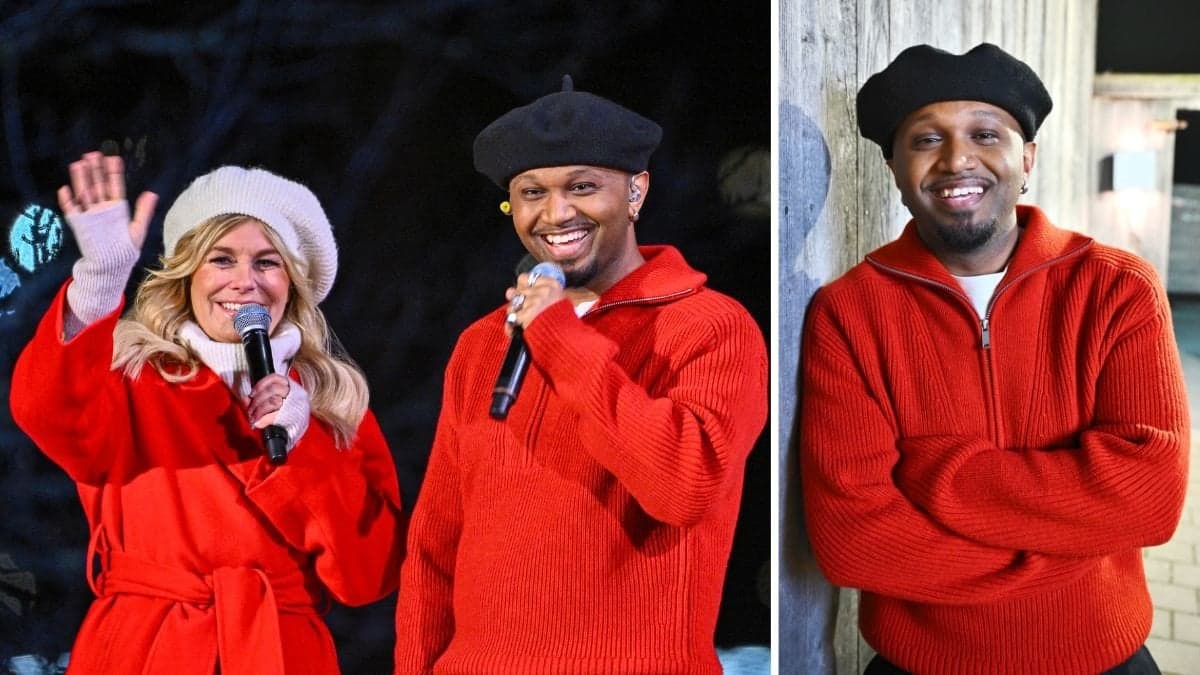 Pernilla Wahlgren och Simeon på Jul – Allsång på Skansen.