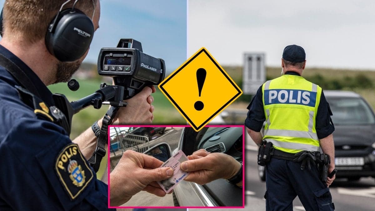 Poliskontroll och indraget körkort.