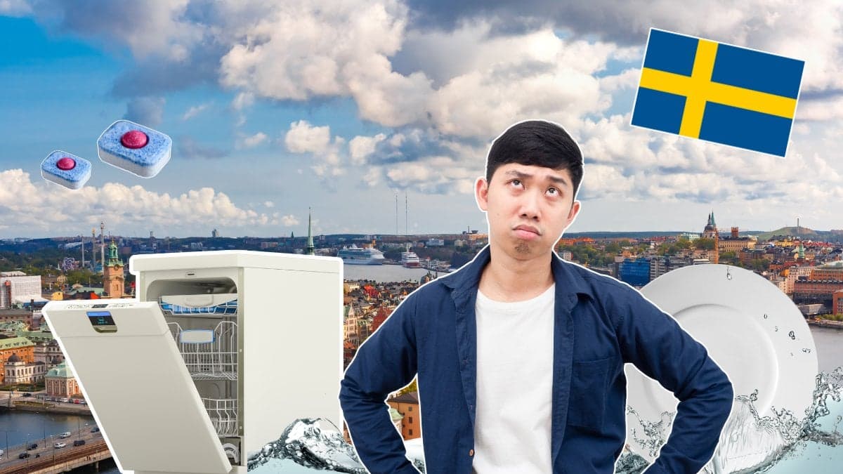 Sverige, flaga, diskmaskin