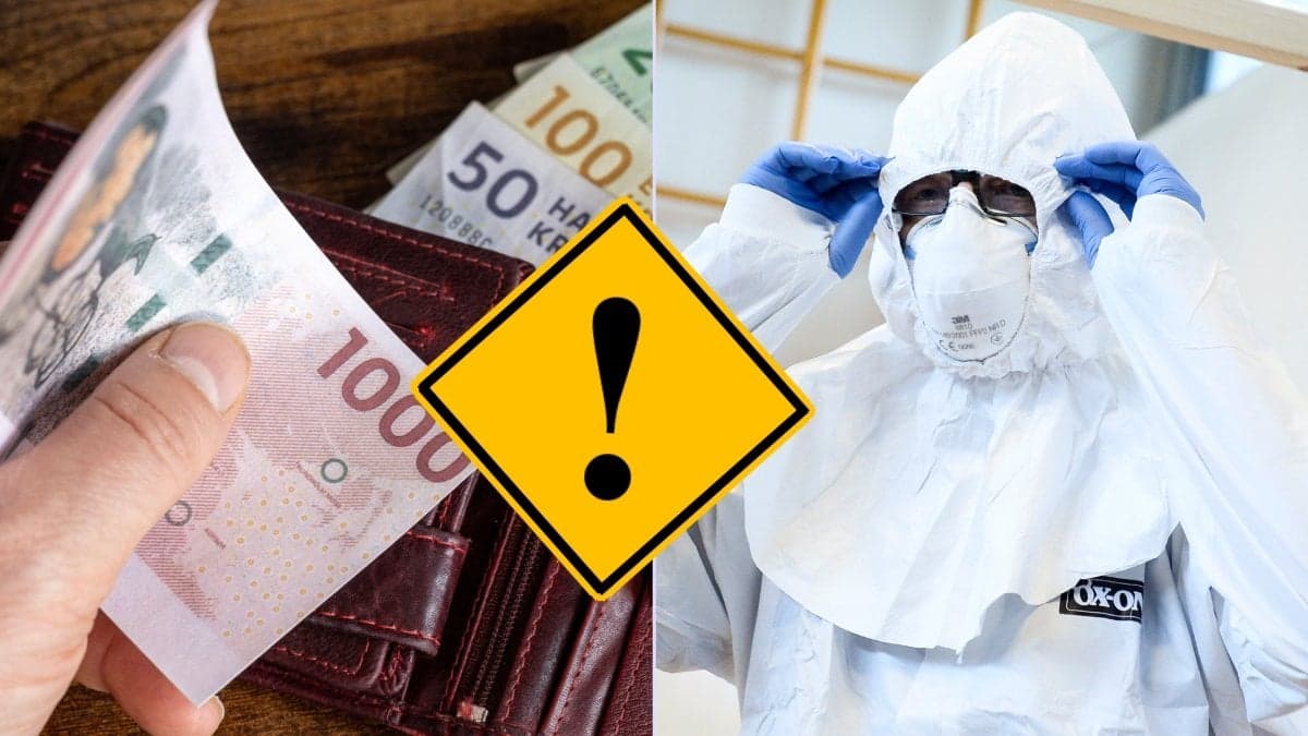 Danska kronor, skyddsdräkt.