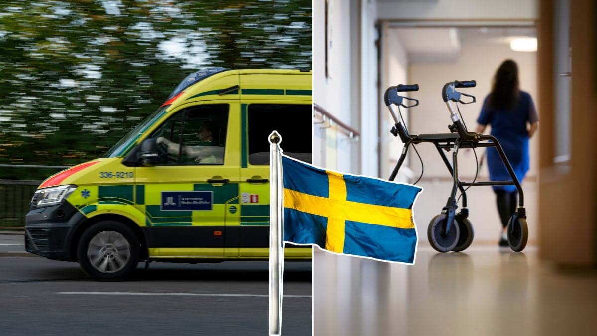 Ambulans, svensk flaga, äldreboende 