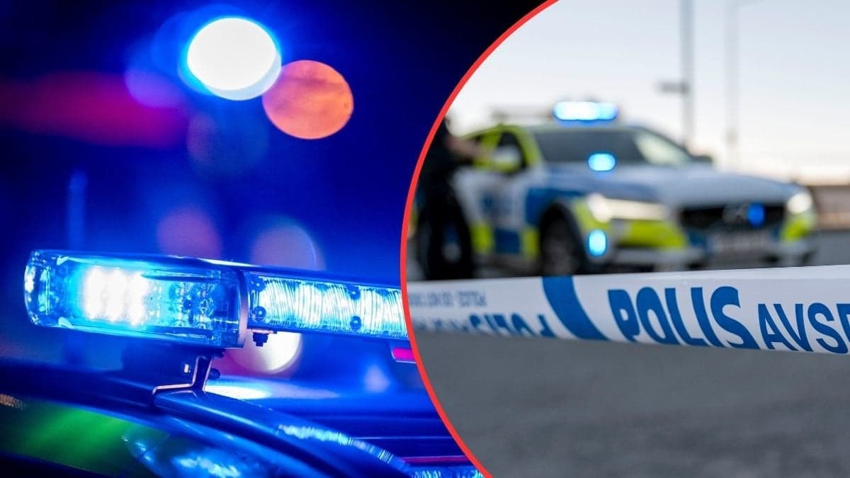 Polisavspärrning och blåljus