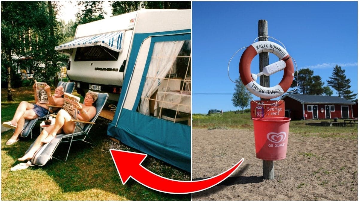 Campingplats och badplats.