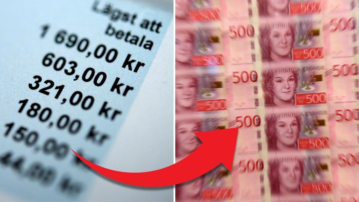 Skattepengar och femhundralappar.