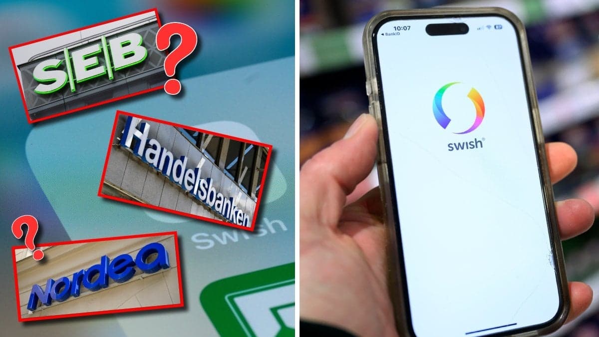 En mobilskärm med Swish-appen och en mobiltelefon som är inne på Swish-appen.