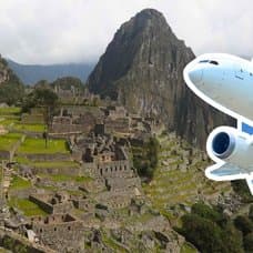 Machu Picchu och flygplan