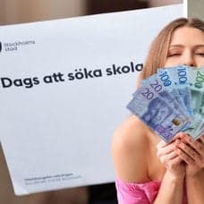 Dags att söka skola-brev och klassrum.