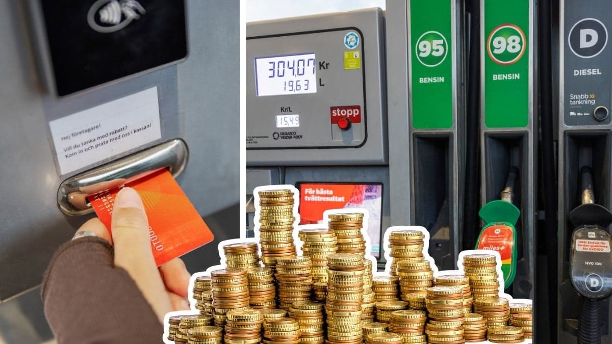 Kortbetalning och tankstation.