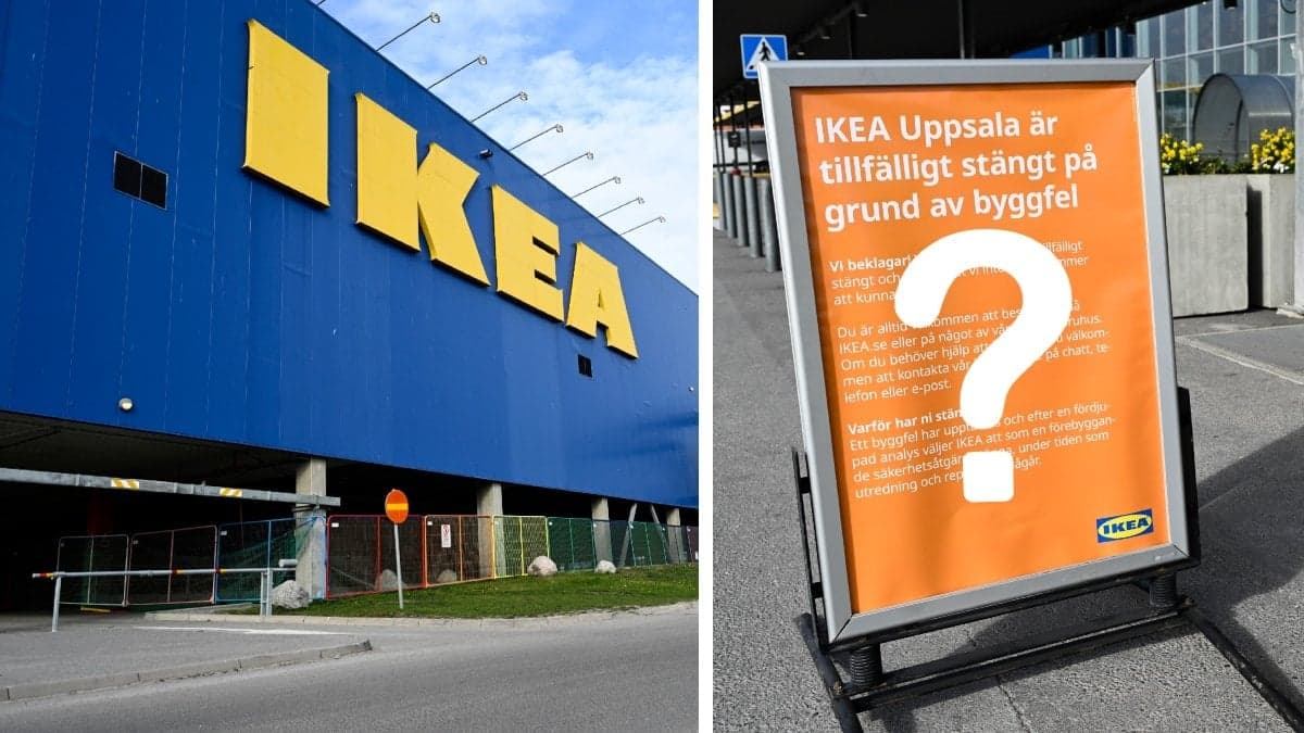 Ikea och skylt med att Ikea har stängt