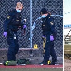 Poliser och avspärning