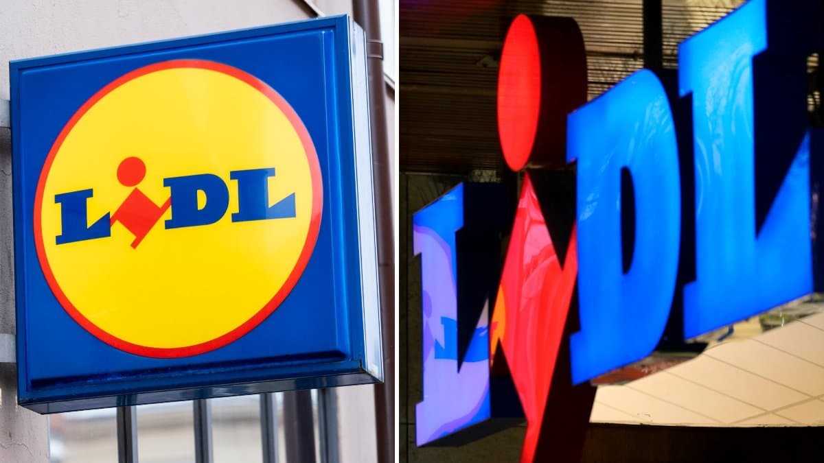 Bilder på Lidl-skyltar.