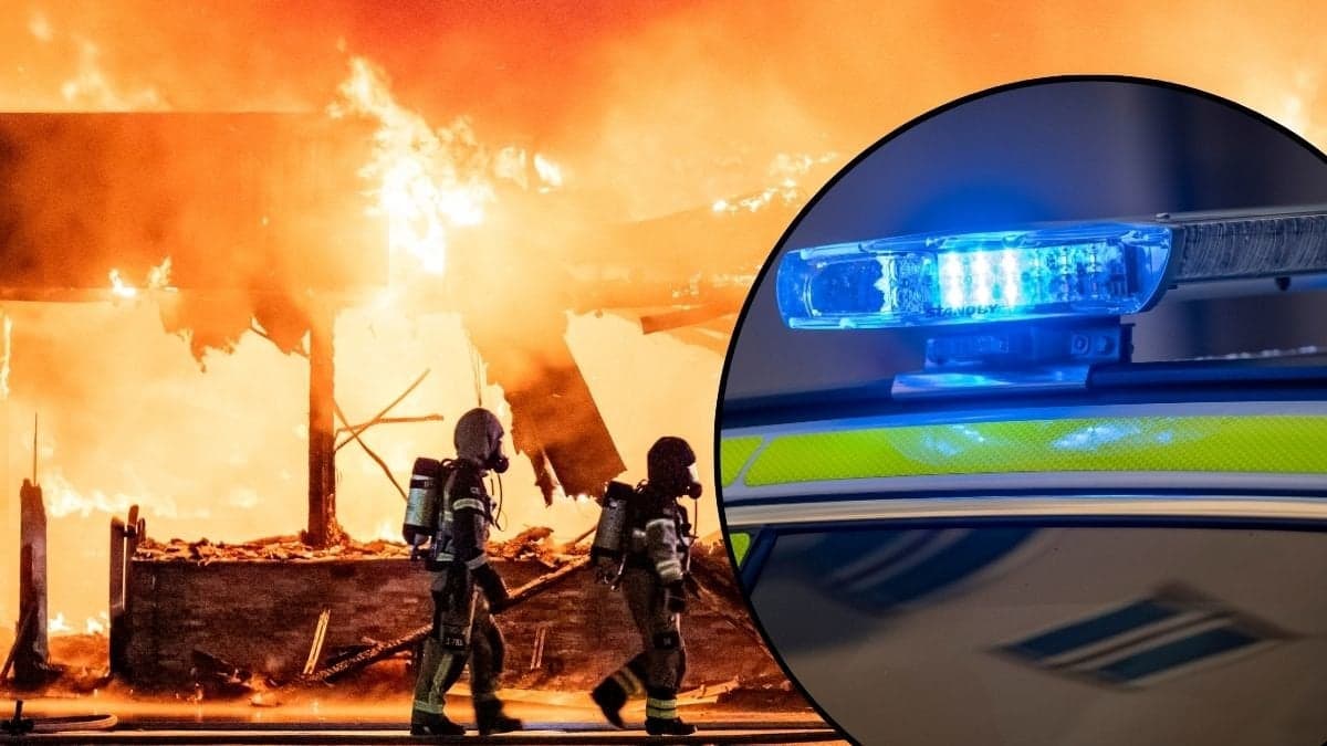 Polisbil och brandkår.