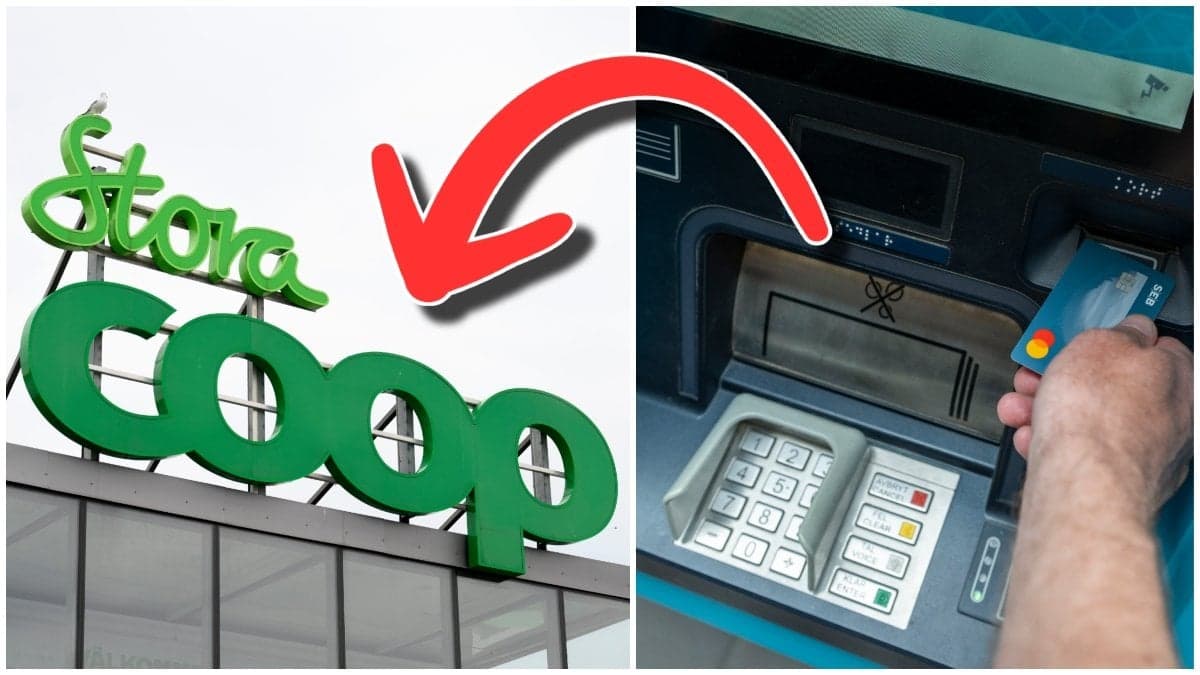 Stora coop och bankomat.