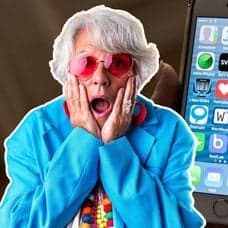 Orolig kvinna och en mobil.