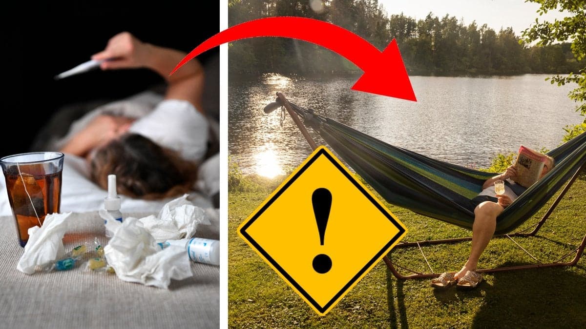 Sjuk person och svensk sommar