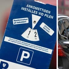 P-skiva och en parkeringsvakt.