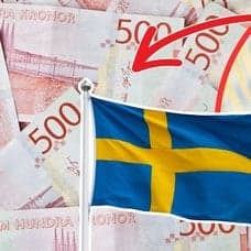 Kvinna, pengar, svensk flagga