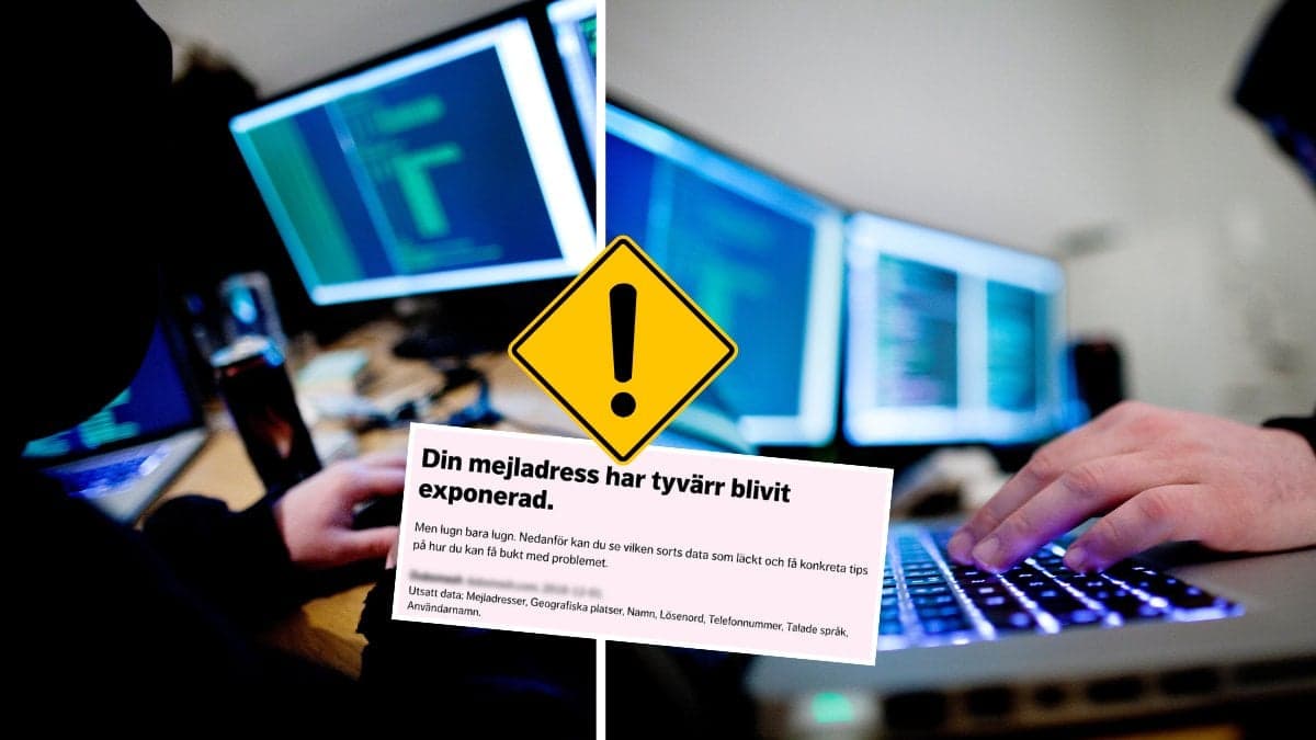 Hackare och dator.