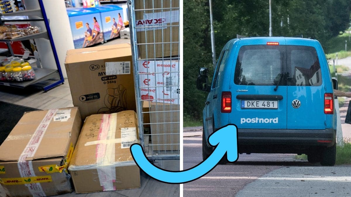 Paket och postnordbil.