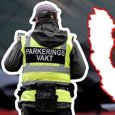 Parkeringsvakt och en p-bot på en vindruta