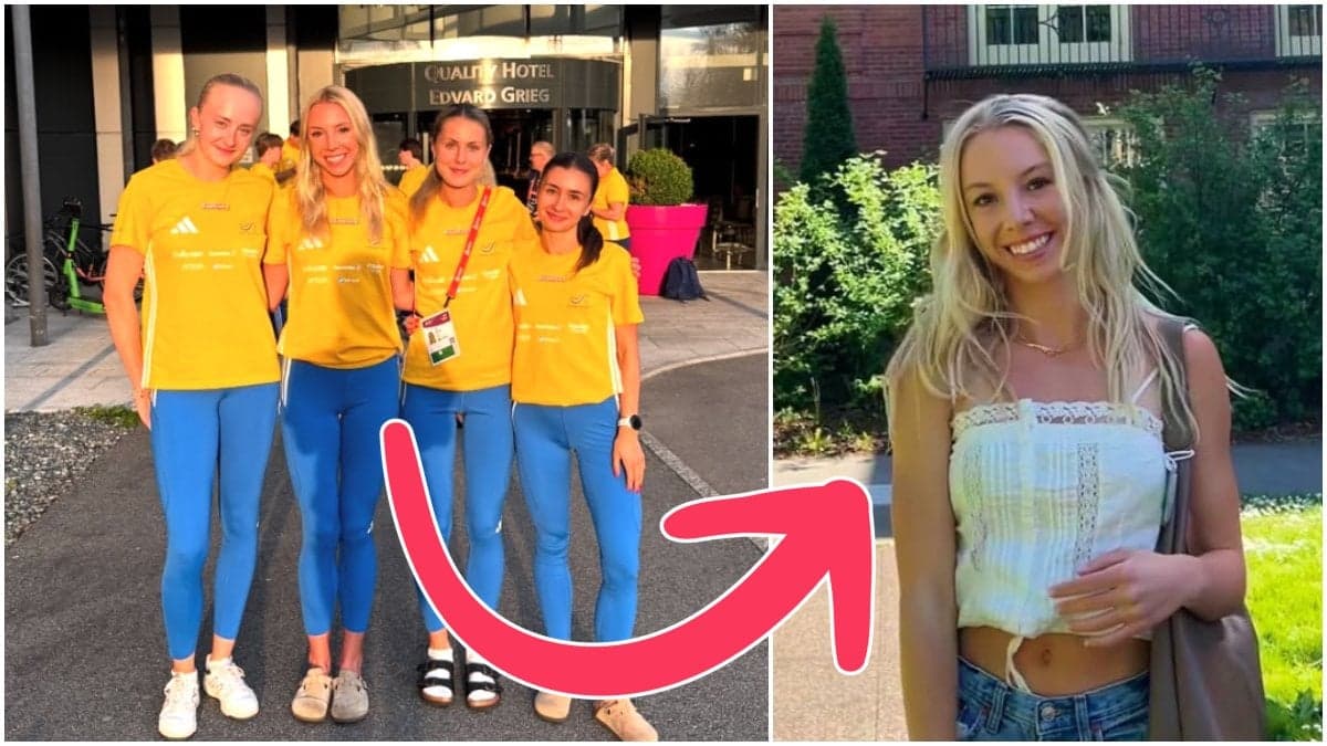 Mia Barnett i den svenska landslagsdressen