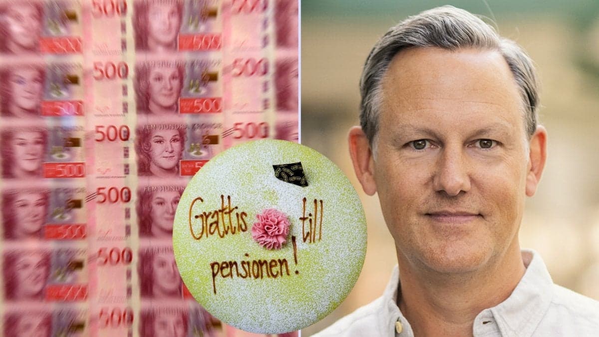 Pengar, tårta och pensionsekonomen Staffan Ström.