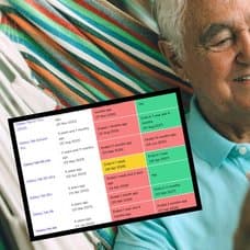 Äldre man som tittar på en surfplatta