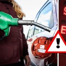 Tanka och bensinpump.