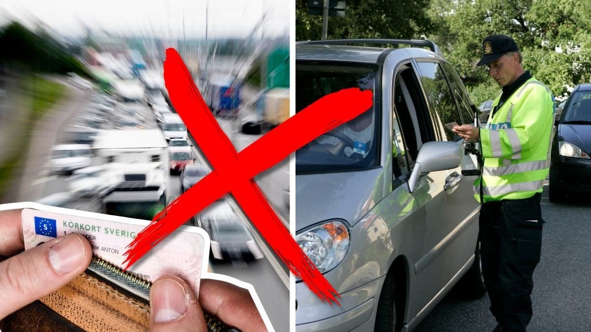 Bilväg och poliskontroll.