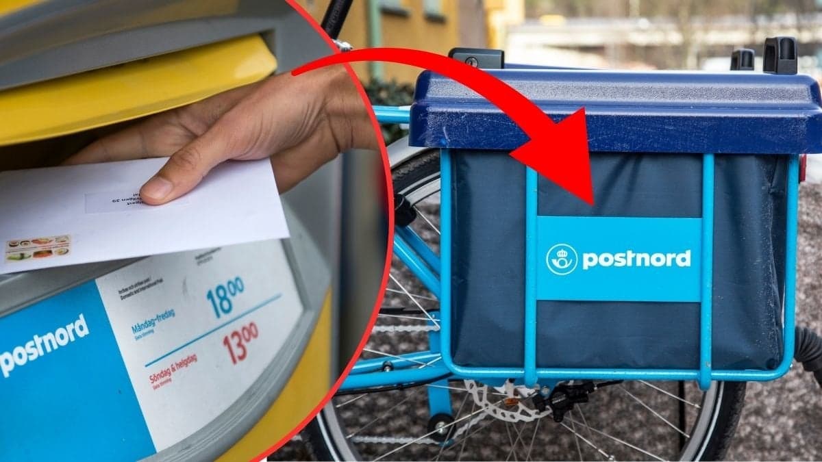 brevlåda och cykel från Postnord.