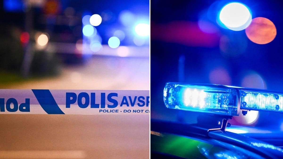 Avspärrning och blåljus.