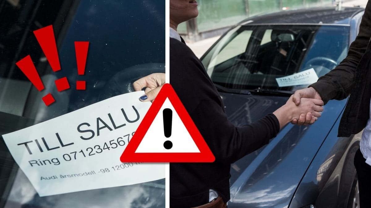 Till salu-skylt och bilköp.