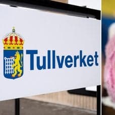 Bild på Tullverket och en Labubu.