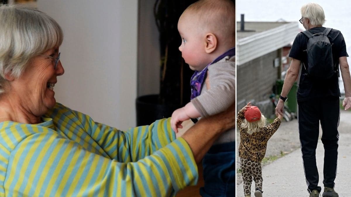 Barnbarn med mor- farförälder.