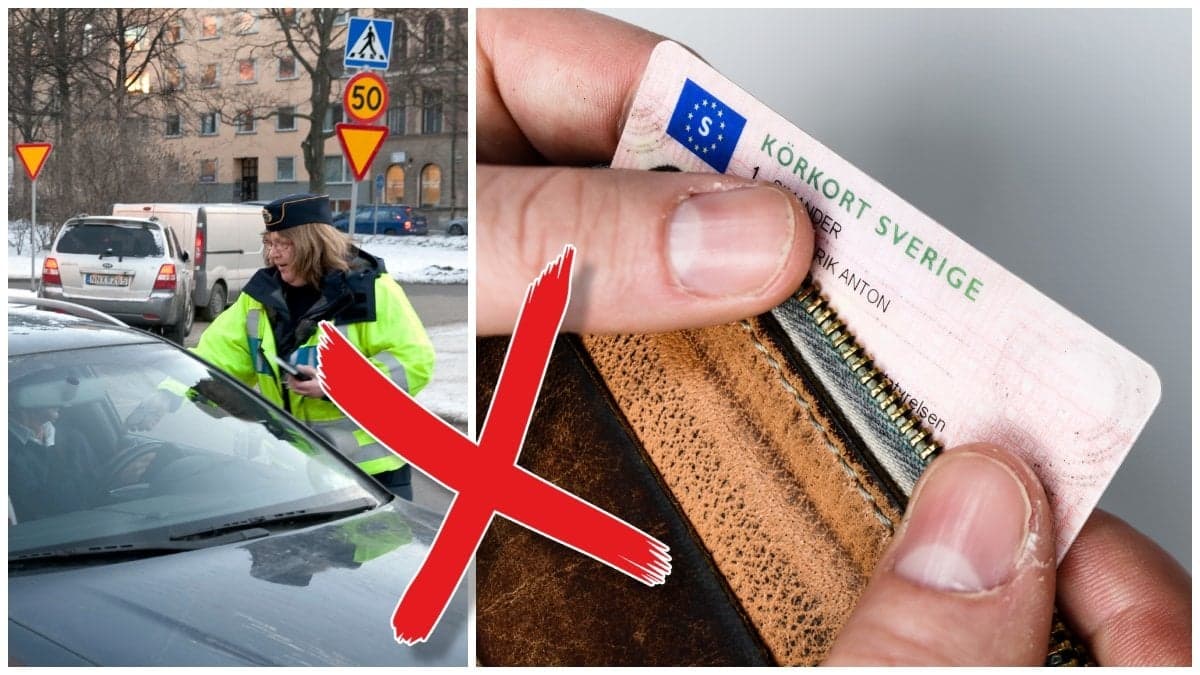 Trafikpolis under kontroll och ett svenskt körkort i plånbok