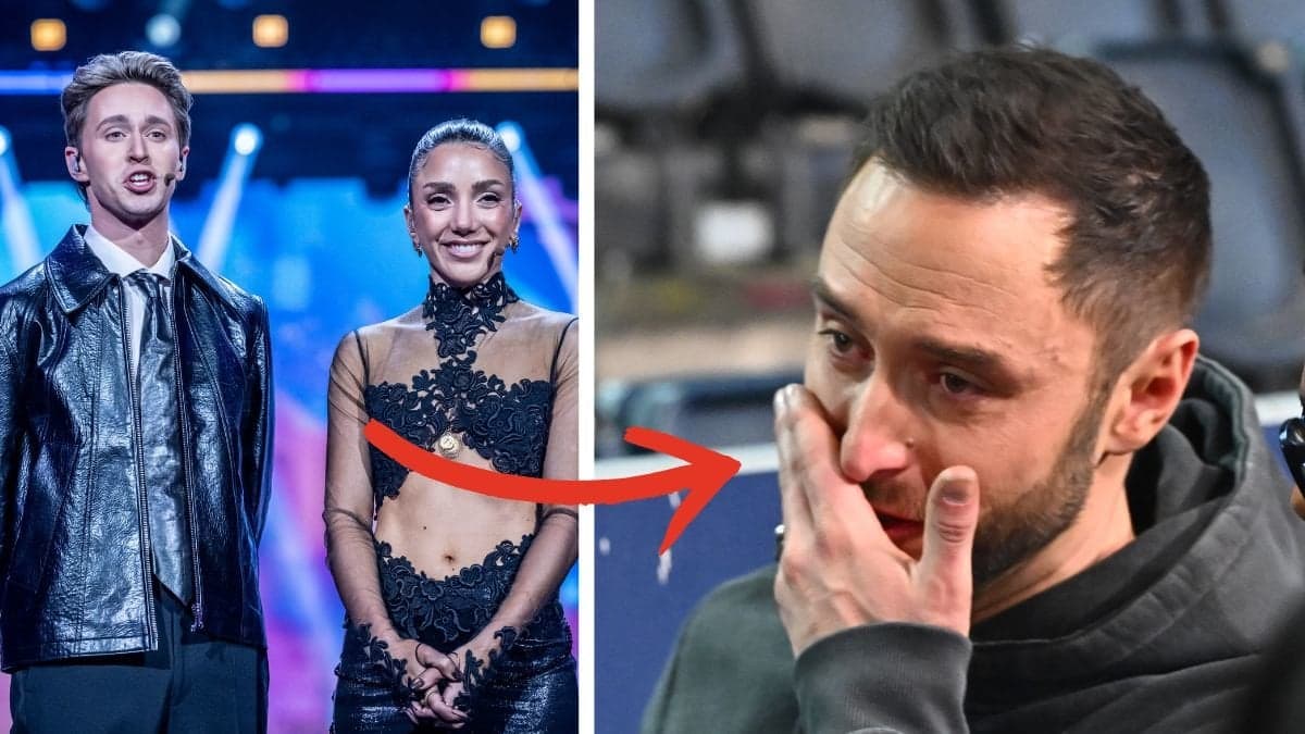 Hampus Nessvold, Gina Dirawi vänster. Måns Zelmerlöw höger.