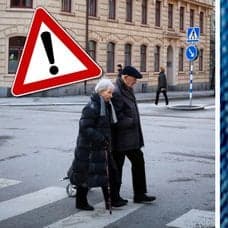 Äldre par och skatteverkets app i den mobil.