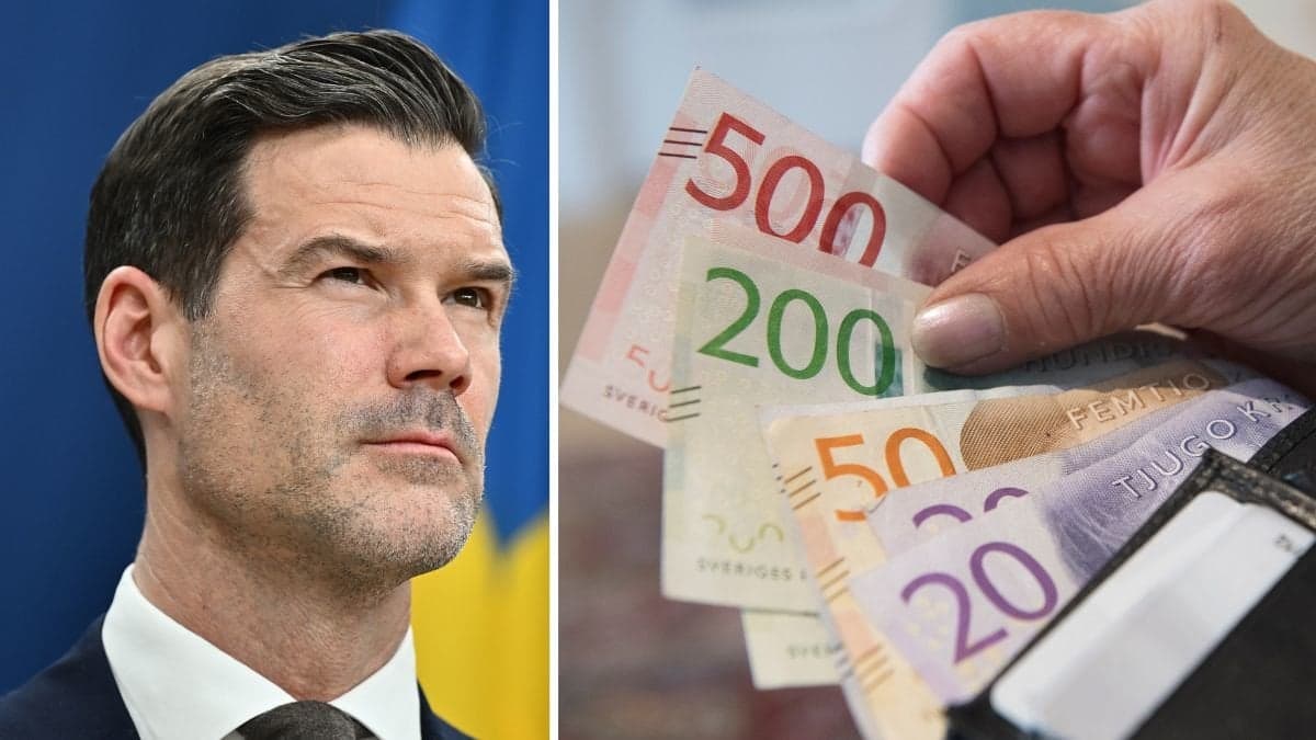 Johan Forssell och plånbok med pengar.