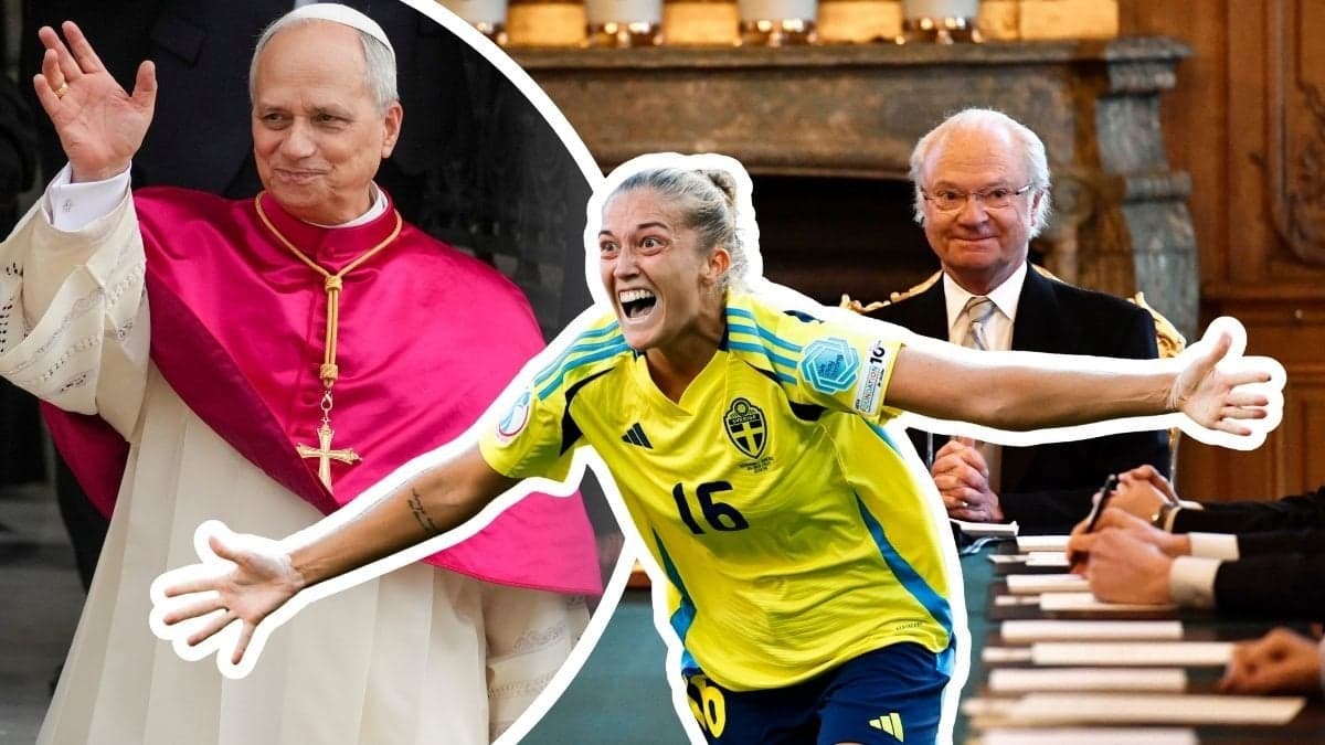 Påve Leo, Filippa Angeldahl och kung Carl XVI Gustaf