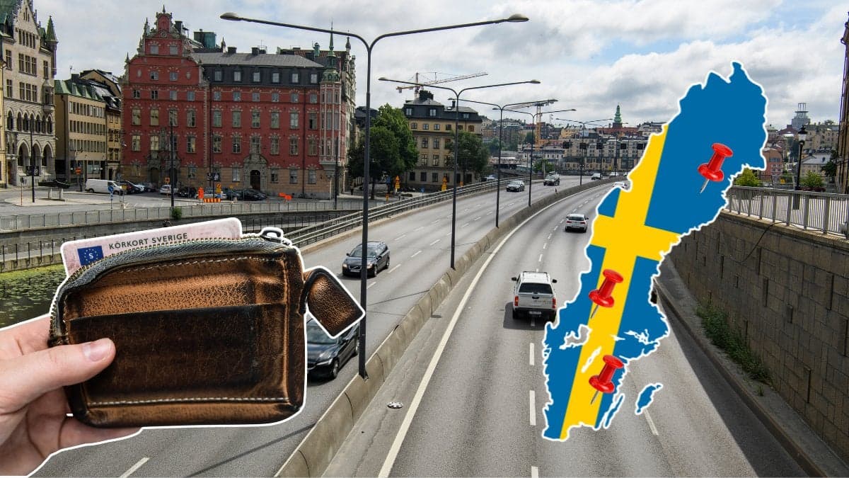 Körkort, Sverige, karta, bilar