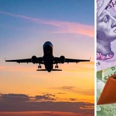 Flygplan och pengar.