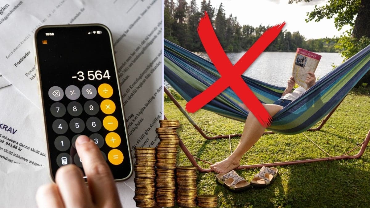Miniräknare och person i hängmatta.