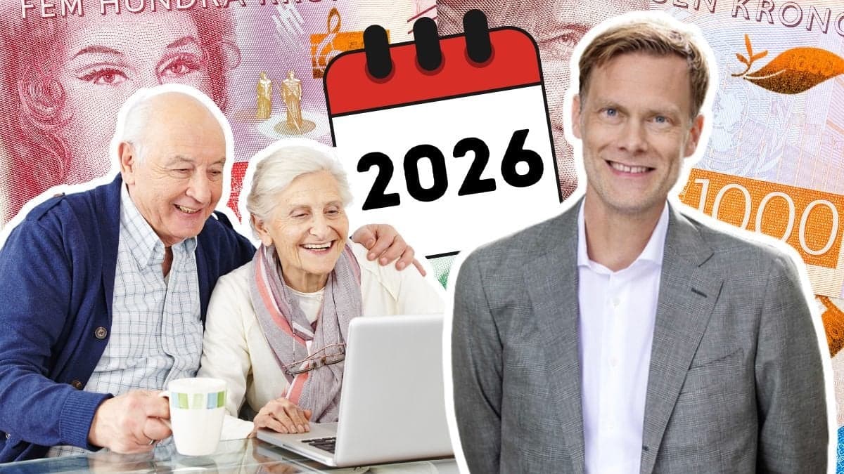 Äldre par vid dator och pensionsekonomen Dan Adolphson Björck