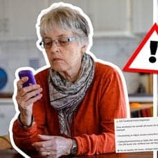 Äldre dam och mobil.