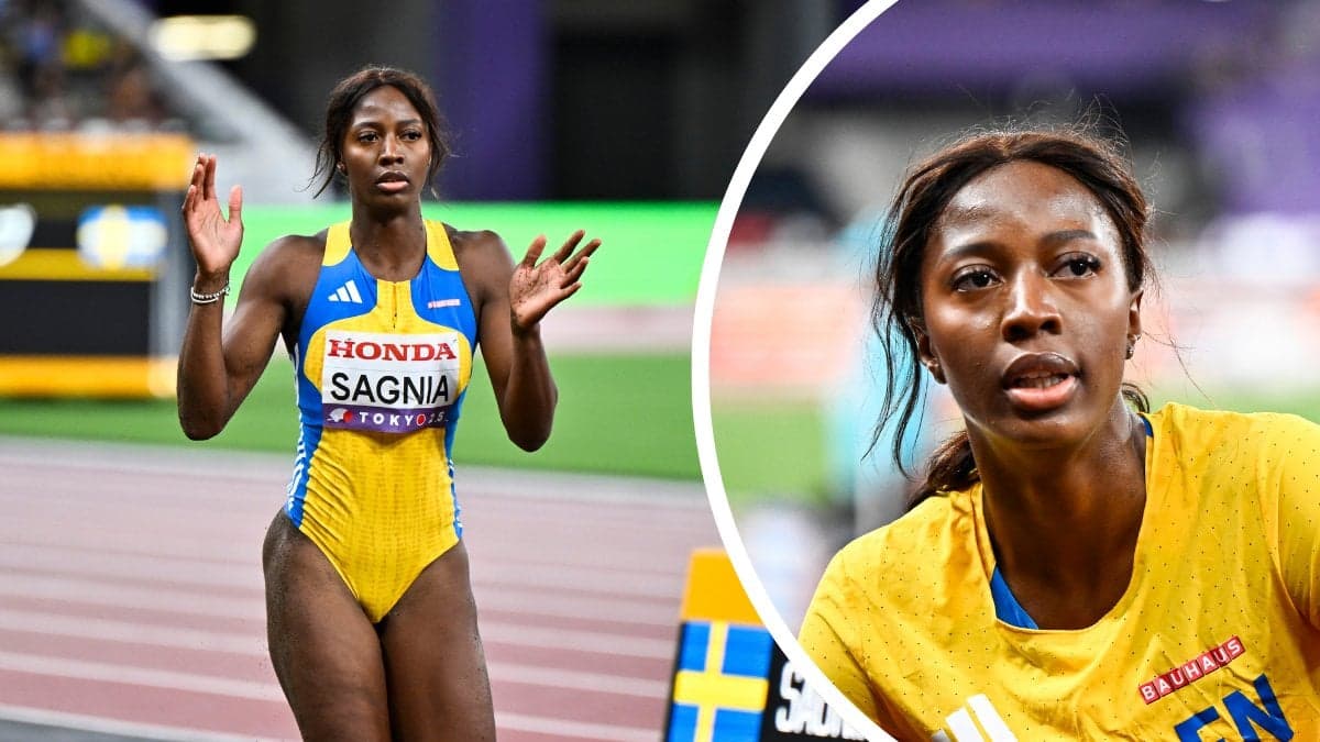 Khaddi Sagnia i samband med VM i Tokyo.