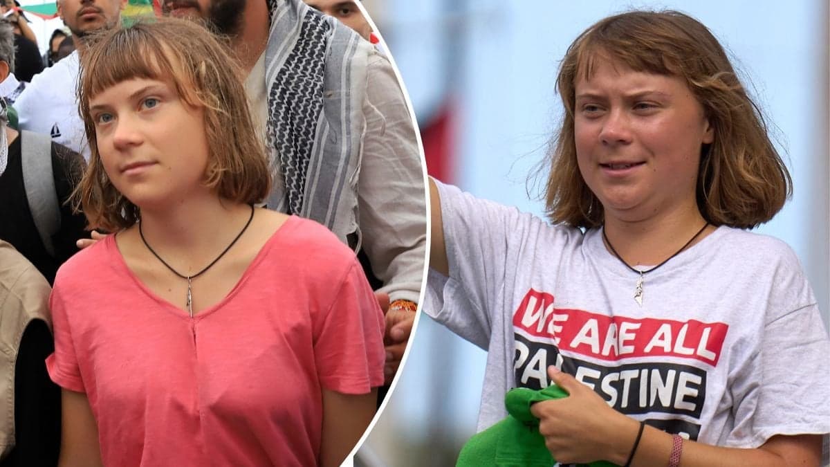 Bilder på Greta Thunberg.
